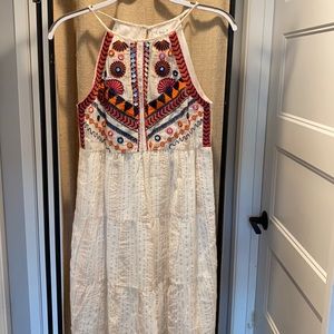 THML embroidered and beaded mini dress